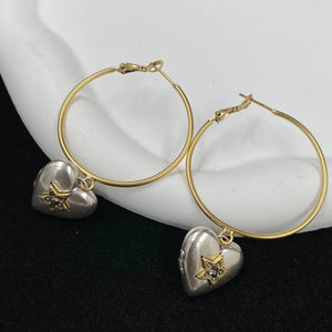Stylish Heart Hollow Love Big Ear Ring