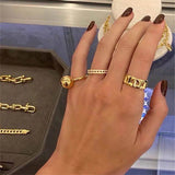 Metal Hollow Out Ring Cold Wind Ring