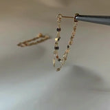 S925 Silver Plated Kiss Word Chain Double Earrings