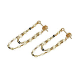 S925 Silver Plated Kiss Word Chain Double Earrings