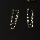 S925 Silver Plated Kiss Word Chain Double Earrings
