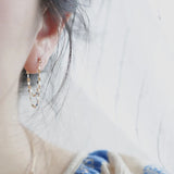 S925 Silver Plated Kiss Word Chain Double Earrings