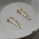 S925 Silver Plated Kiss Word Chain Double Earrings