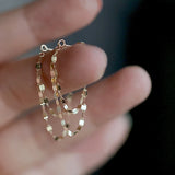 S925 Silver Plated Kiss Word Chain Double Earrings