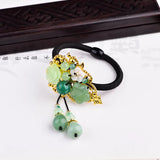 Temperamental Crystal Coloured Glaze Flower Hair Circle Retro Head Rope