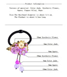 Temperamental Crystal Coloured Glaze Flower Hair Circle Retro Head Rope
