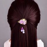 Temperamental Crystal Coloured Glaze Flower Hair Circle Retro Head Rope