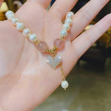 Heart-shaped Pendant Bracelet Opal Simulated-pearl Jewelry