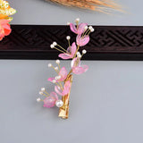Chinese Style Flower Hairpins with Simulated-pearl