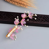 Chinese Style Flower Hairpins with Simulated-pearl