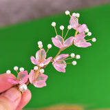 Chinese Style Flower Hairpins with Simulated-pearl