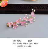 Chinese Style Flower Hairpins with Simulated-pearl