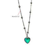 Temperature Sensing Heart Pendant Necklace Color-Changing Titanium Steel