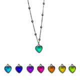 Temperature Sensing Heart Pendant Necklace Color-Changing Titanium Steel