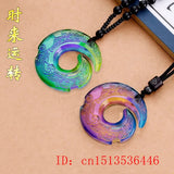 Temperature Sensing Rune Dragon Hook Jade Pendant Necklace Charm Jewellery