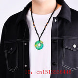 Temperature Sensing Rune Dragon Hook Jade Pendant Necklace Charm Jewellery