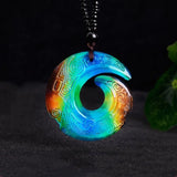 Temperature Sensing Rune Dragon Hook Jade Pendant Necklace Charm Jewellery