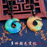 Temperature Sensing Rune Dragon Hook Jade Pendant Necklace Charm Jewellery