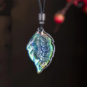Temperature Sensing Jade Pixiu Pendant Necklace for Good Luck