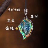 Temperature Sensing Jade Pixiu Pendant Necklace for Good Luck