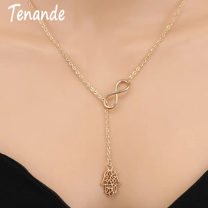Punk Clavicle Chain Hamsa Hand Necklaces for Women