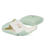 Green Reticulated Leather Double Open Jewelry Storage Box