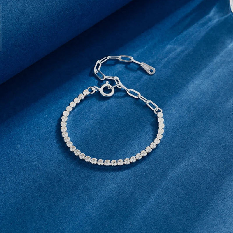 925 Sterling Silver Tennis Bracelet Rainbow Zirconia Gift