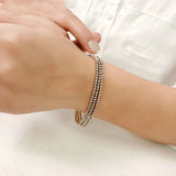 Multicolor CZ Crystal Tennis Bracelet Three Row Yellow Jewelry