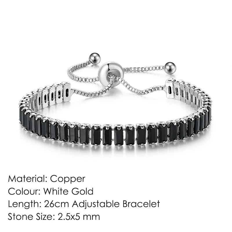 Silver Tennis Bracelet for Women Crystal Adjustable Woman Jewelry