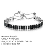 Silver Tennis Bracelet for Women Crystal Adjustable Woman Jewelry