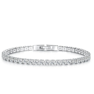 Cubic Zircon Silver Tennis Bracelet for Women WEYB051