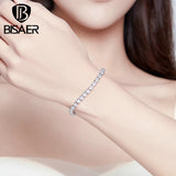 Cubic Zircon Silver Tennis Bracelet for Women WEYB051