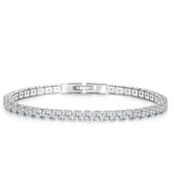 Cubic Zircon Silver Tennis Bracelet for Women WEYB051