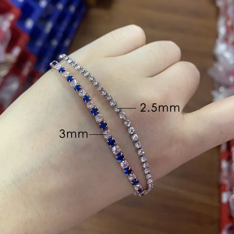 Zircon Rose Crystal Tennis Bracelet for Women
