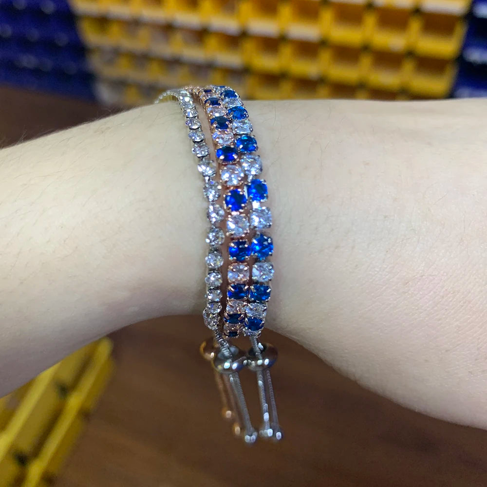 Zircon Rose Tennis Bracelet Women Girls Jewelry