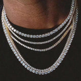 Tennis Chain Necklace Zircon Filled Chocker Necklace Hiphop Jewelry