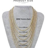 Tennis Chain Necklace Zircon Filled Chocker Necklace Hiphop Jewelry