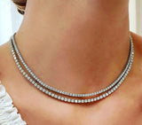 Tennis Chain Necklace Zircon Filled Chocker Necklace Hiphop Jewelry