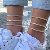 Tennis Chain Anklets Summer Foot Jewelry OHA001