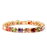Tennis Colorful Bracelet Yellow Filled Womens Bracelet Chain