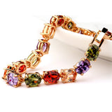Tennis Colorful Bracelet Yellow Filled Womens Bracelet Chain