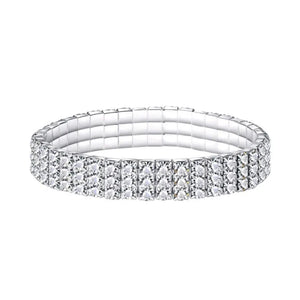 Crystal Tennis Elastic Anklets for Women