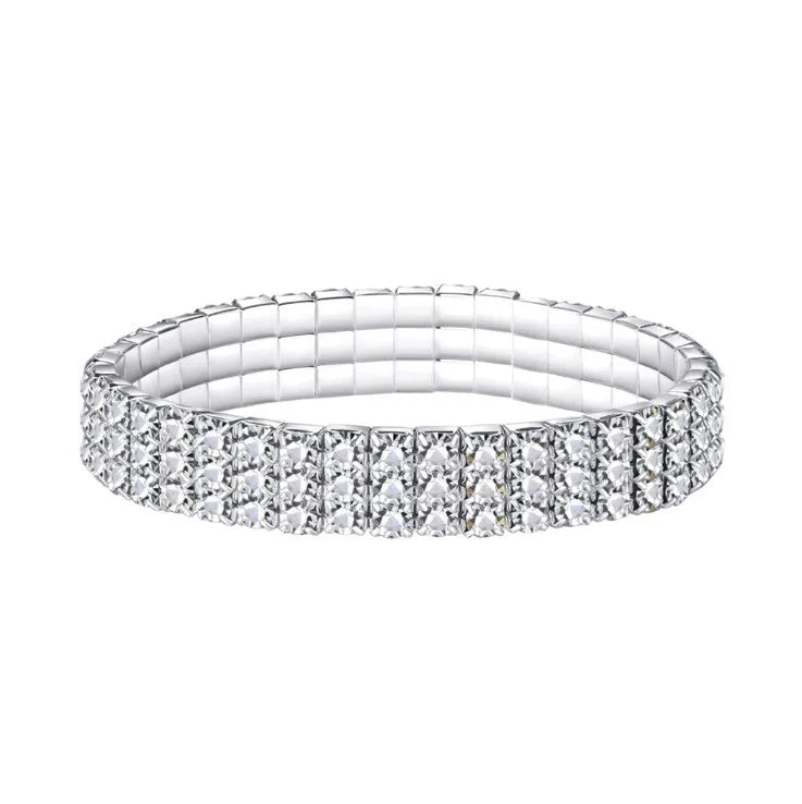 Crystal Tennis Elastic Anklets for Women