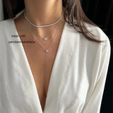 925 Sterling Silver Plated Tennis Necklace 18k 2mm Diamond Choker for Women
