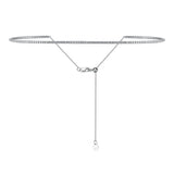 925 Sterling Silver Plated Tennis Necklace 18k 2mm Diamond Choker for Women