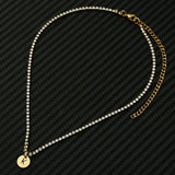 Rhinestone Alphabet Initial Letter Tennis Necklace Choker