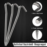 8 PCS Metal Heavy Duty Tent Hooks Aluminum Alloy Rust Camping Tent Ground Pegs