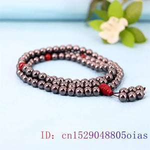 Terahertz Beaded Rosary Bracelet for Women Natural Stone Amulets Gemstones