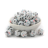 Terrazzo Silicone Loose Beads 20pcs Teething Beads DIY Chewable Colorful