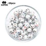 Terrazzo Silicone Loose Beads 20pcs Teething Beads DIY Chewable Colorful